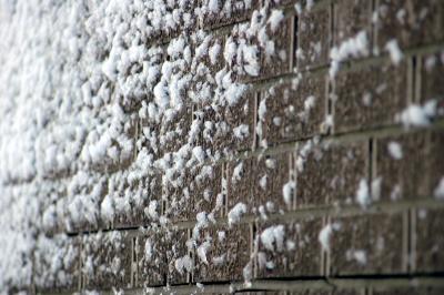 snow on brick