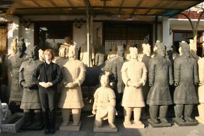 Casey with Qin Terra Cotta Warriors