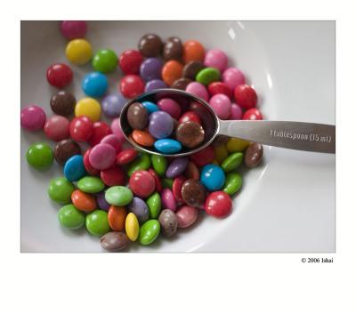 1 tablespoon of M&Ms (abstract)