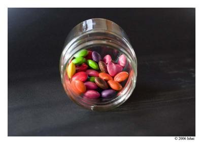 M&Ms in a jar (abstract)