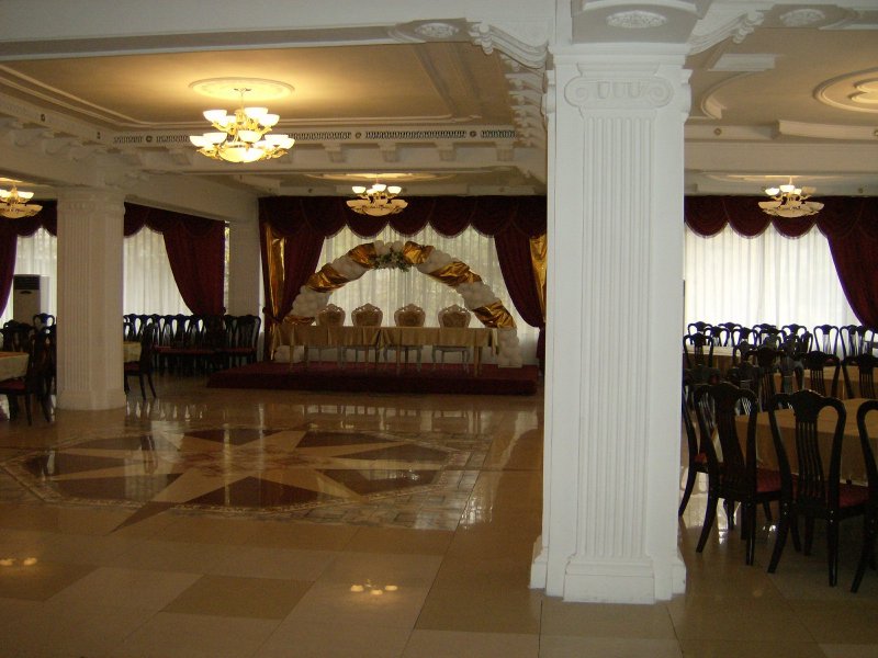 Dining room at the Kok-Tube Hotel - where there MAY be breakfast