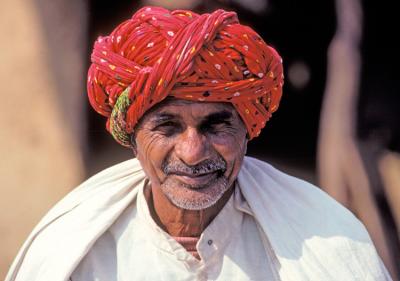 Homme au turban au Rajasthan