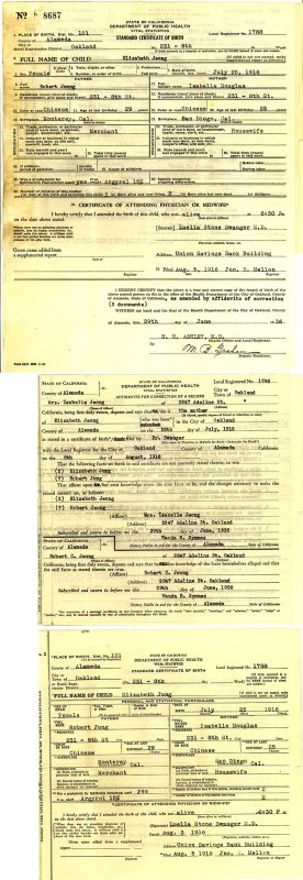 Elizabeth Jeong Birth Certificate