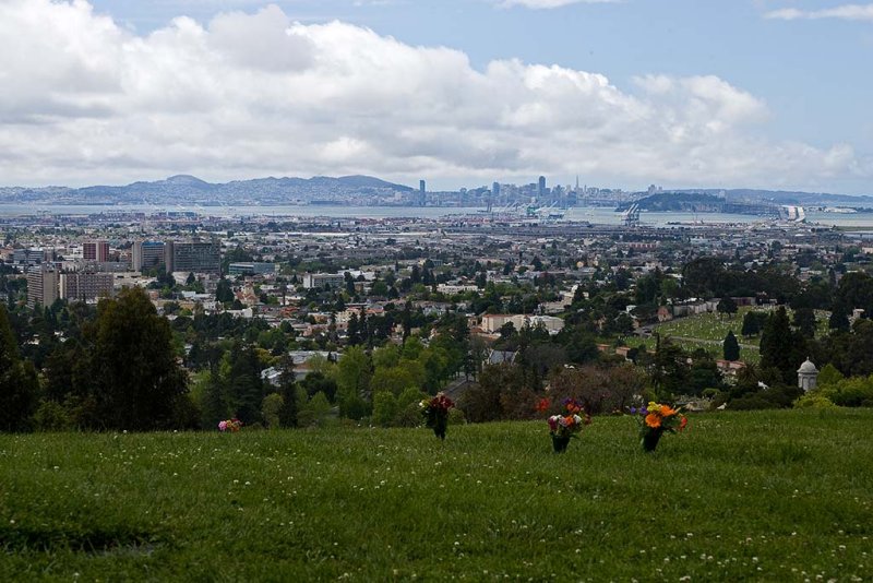 5/9/2010  Oakland skyline from Mountain View Cemetery