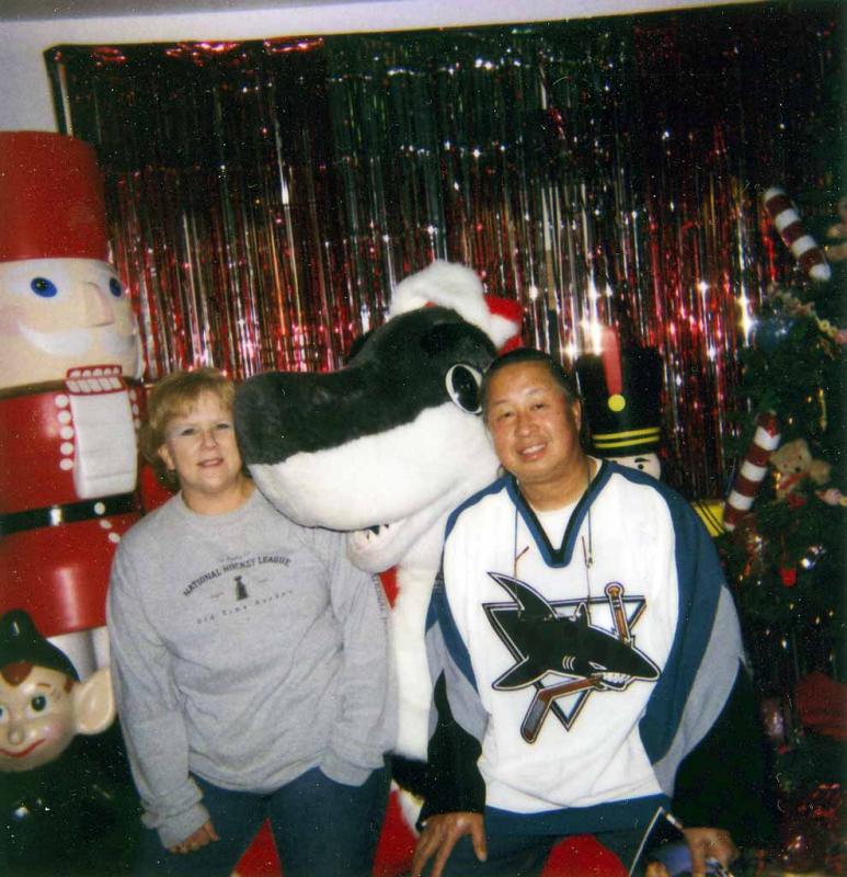 Gail and Elliot with Santa Sharkie  12/14/2002