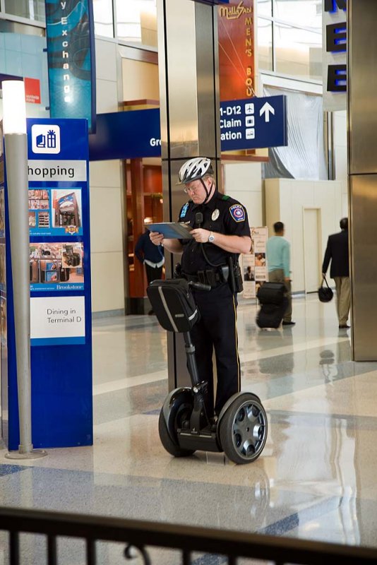 Dallas airport police on a Segway Personal Transporter