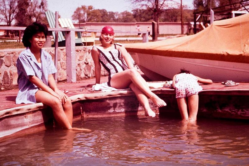Lynn(Erica), Carlene and Ramona at Clearlake 1962