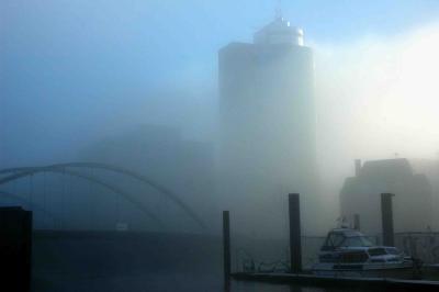 Fog over Hamburg Harbour