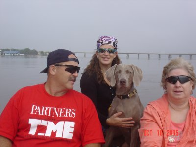 Reba boating with us at the lake