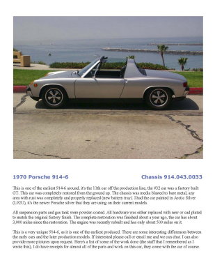 1970 Porsche 914-6 sn 9140430031 - Page 1