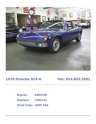1970 Porsche 914-6 sn 9140432591 - Page 1
