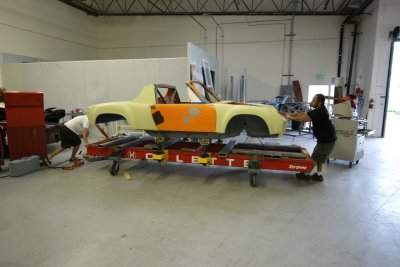 Attaching the 914 Chassis to the Celette Test Bench - Photo 15