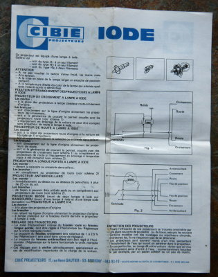 CIBIE IODE - French Instructions