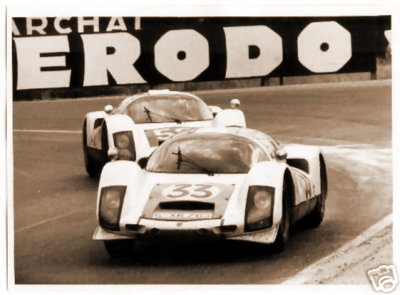 Porsche 906s of Gregg-Axelsson 33 and Klass-Stommelen 58, Le Mans 1966