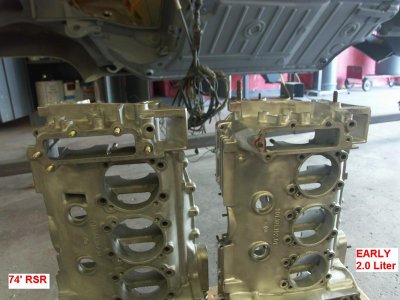 Early 2.0 Liter and RSR 3.0 Liter Sandcast Alloy Crankcase Comparison - Photo 1