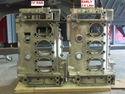 Early 2.0 Liter and RSR 3.0 Liter Sandcast Alloy Crankcase Comparison - Photo 3