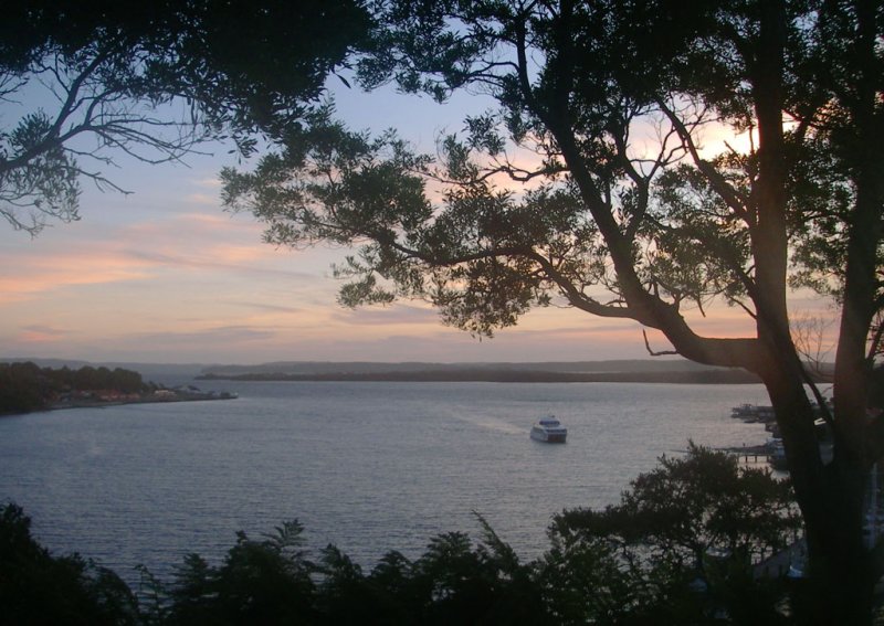 Evening view over Macquarie Harbour