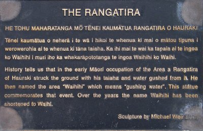 The Rangatiri  Plaque