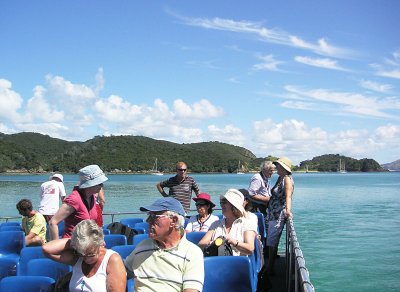 Tourists on the upper deck