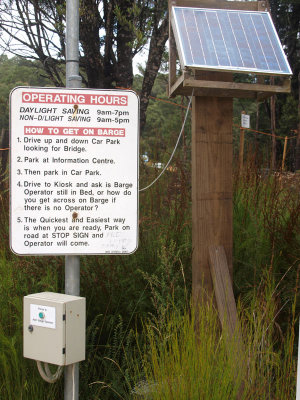 Sign at Pieman River Ferry