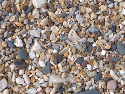 Pebbles at the half-tide mark