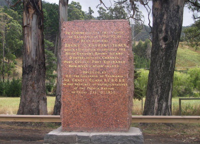 Bruny DEntrecasteaux Memorial