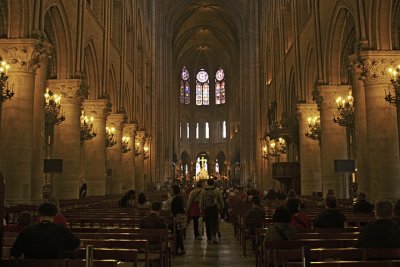 Notre Dame Paris - Begun 1160's - Nave Interior view