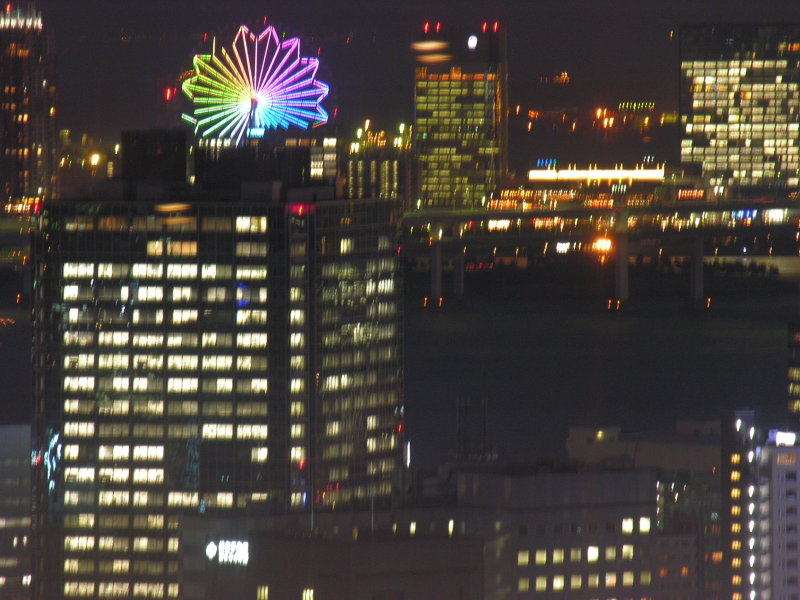 Zooming in closer on that ferris wheel as the city goes dark.
