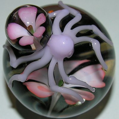 Josh's sweet spider marble with 'Matching Flower Abdomen'.  2nd place, boro marble.
