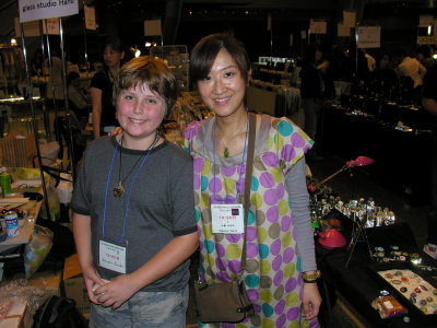 Brendon and Wakana Ogura, Aki's studio mate and business partner.  She made the very cool ant bead I bought.