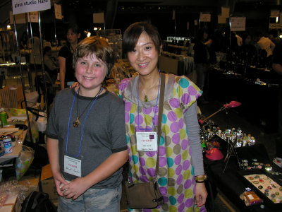 Brendon and Wakana Ogura, Aki's studio mate and business partner. She made the very cool ant bead I bought.