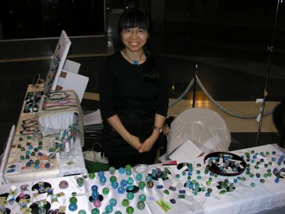 Artist Ayako Hattori - she had LOTS of awesome marbles and beads. I bought just a few marbles.....