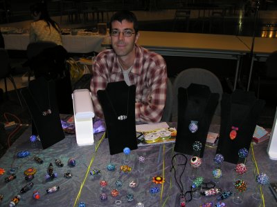 Artist Brad Pearson  - he had a really nice selection of marbles and beads on Sunday.