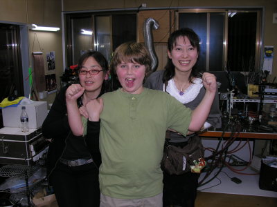 Nothing like a couple of Japanese chicks hanging on a 10-year-old's arms.