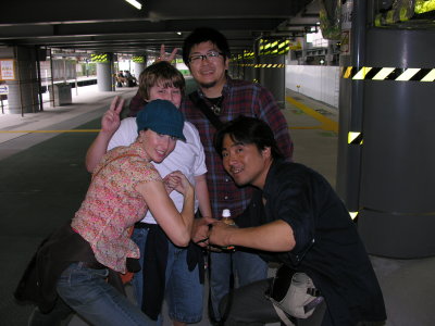 10/26 - At the train station, time to head to Tokyo for the remainder of our trip. Becky made Aki cry.