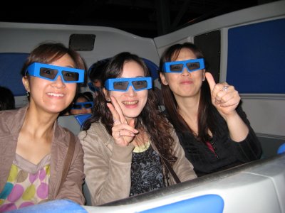 It was a SWEET 3-D ride, lot of fun.  Wakana, Emiko and Yuko model the eyewear.