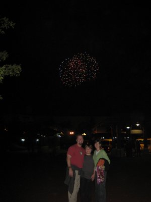 The fireworks from DisneyLand as we left exhausted, feet aching.