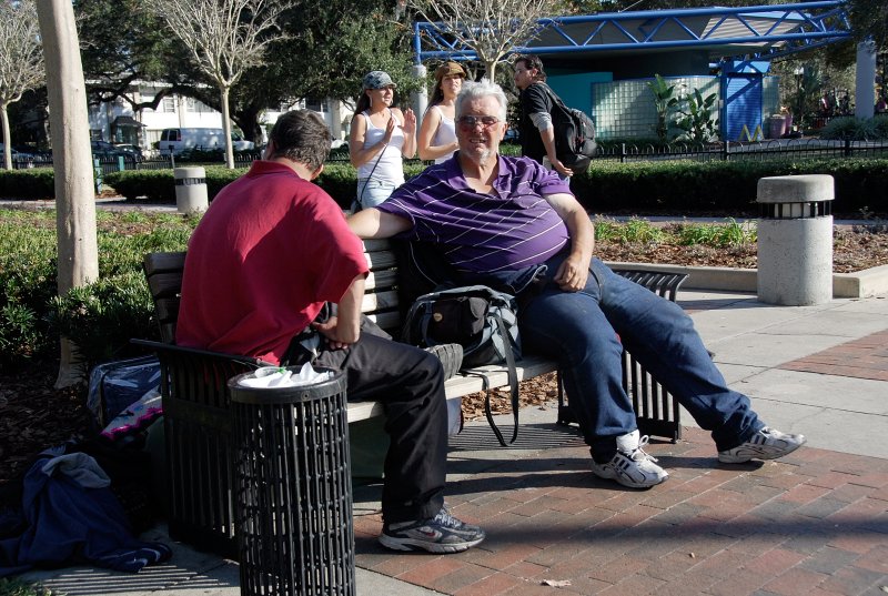 A conversation on the  park