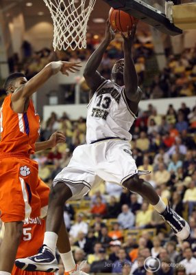 …Jackets F Bell gets off a shot after being fouled by Tigers F Devin Booker