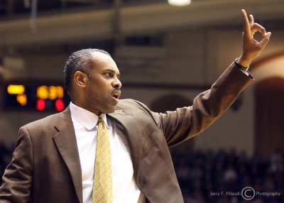 Georgia Tech Yellow Jackets Head Coach Paul Hewitt signals a play during the action