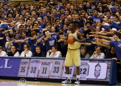 Cameron Crazies try to disrupt the inbounds play