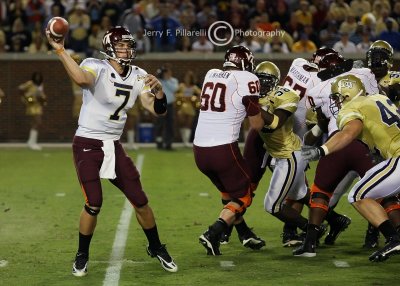 Va Tech QB Sean Glennon in GT colors is well protected