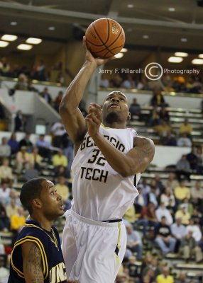 Tech F Smith shoots from under the basket