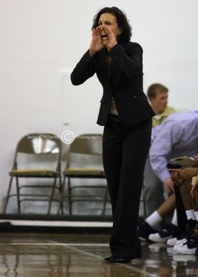 Georgia Tech Head Coach MaChelle Joseph calls out a play from the bench