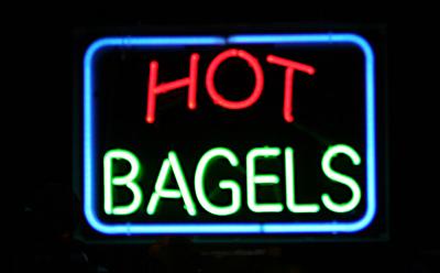 Hot Bagels sign