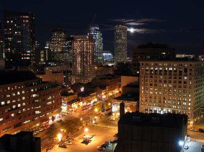 Moonrise over Boston