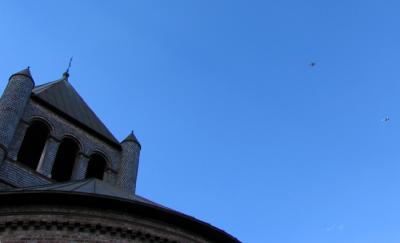 F16s Flyiing over Church