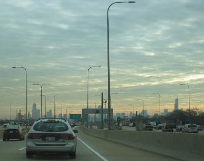 Driving into Chicago