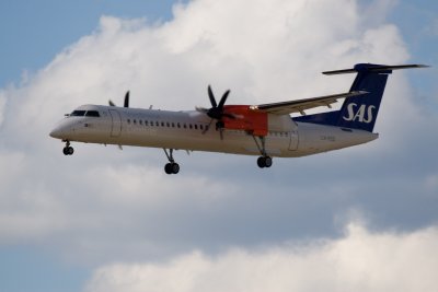 SAS Q400 On Approach To Copenhagen, Kastrup, Denmark