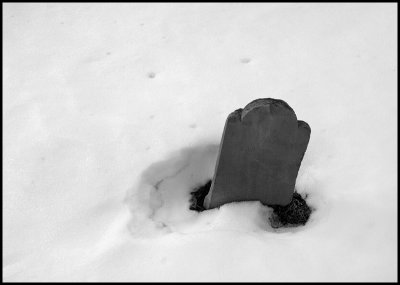 Tombstone in the Snow